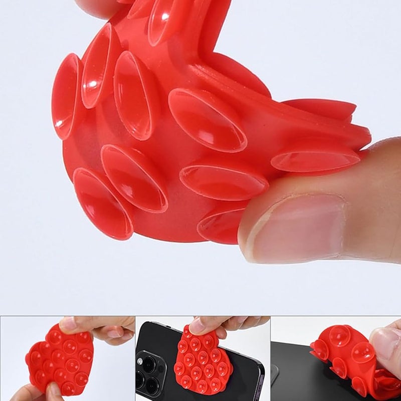 Yellow Green Silicone Suction Phone Case Adhesive Mount Strong Grip Holder for Video - Image 4